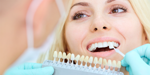 Lady smiling with implant